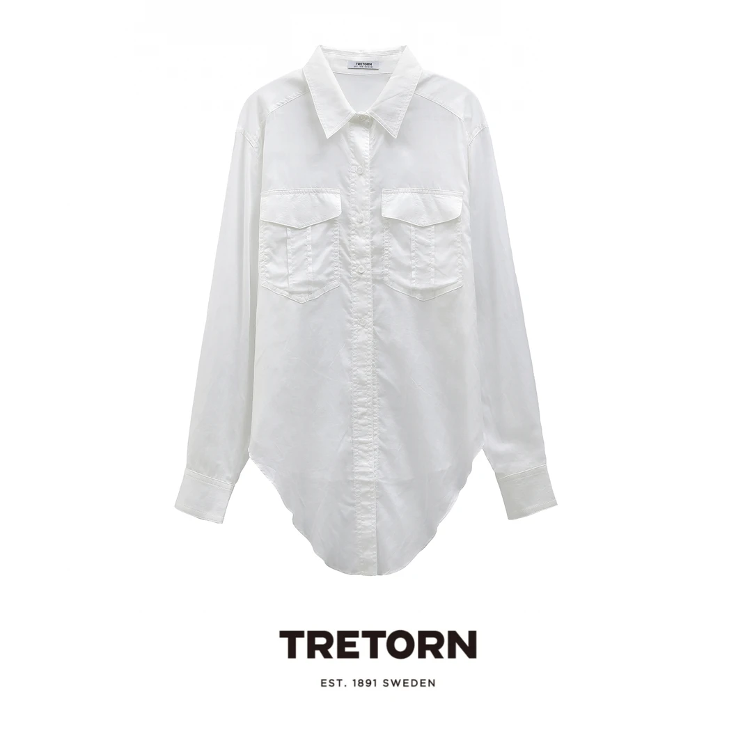 TRETORN【瑞典品牌】白色休闲百搭衬衫设计感
