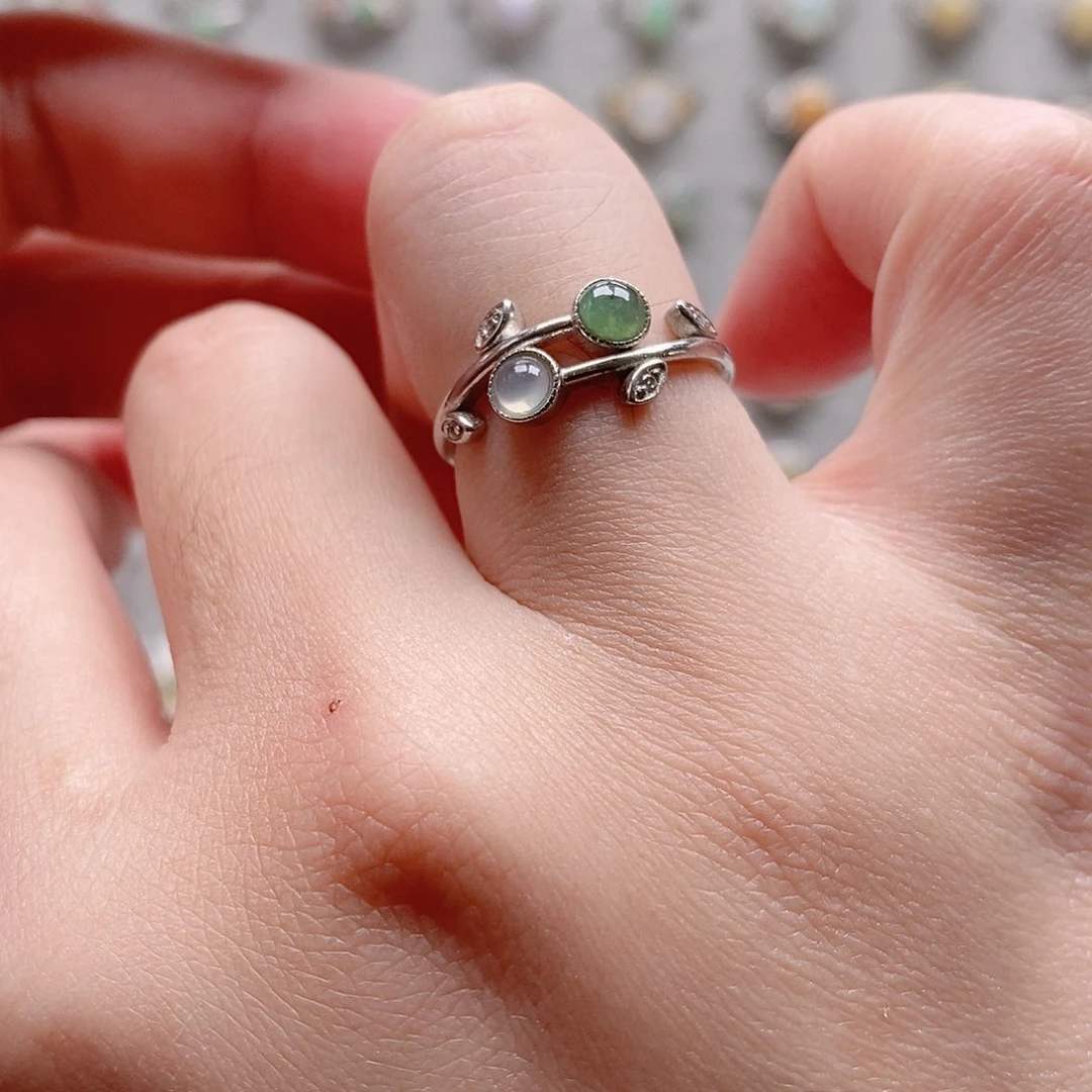 翡翠银S925镶嵌戒指