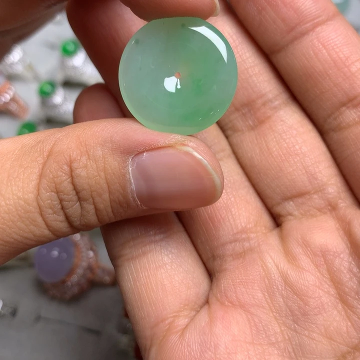 翡翠未镶嵌戒指平安扣