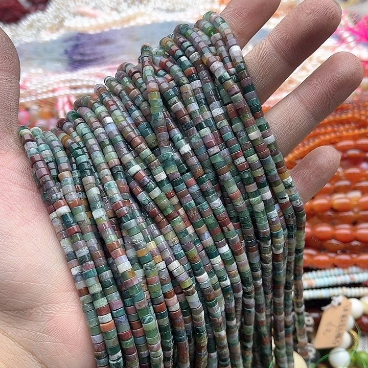 玛瑙/玉髓珠宝半成品未镶嵌一条4/2mm左右印度玛瑙直切珠