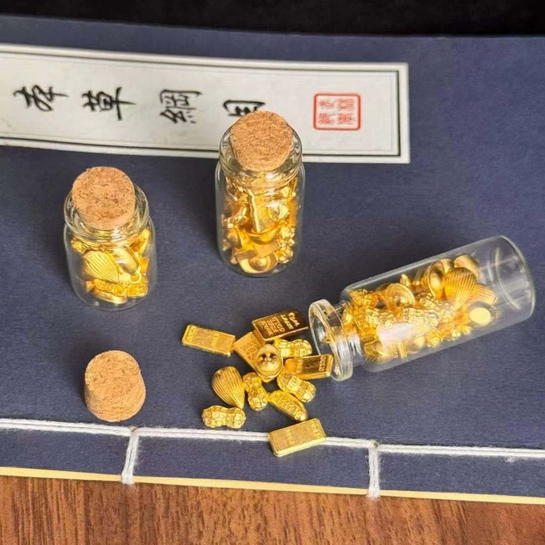 幸运瓶玻璃漂流瓶许愿瓶招财防金豆子家居装饰品摆件