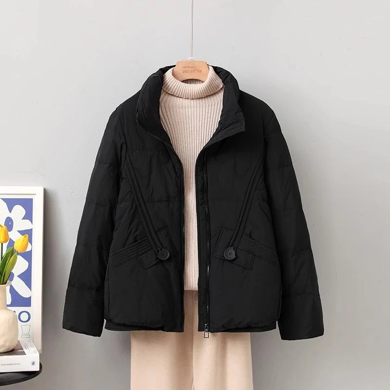 新款白鸭绒羽绒服女短款冬季时尚韩版气质小个子保暖外套[2311]