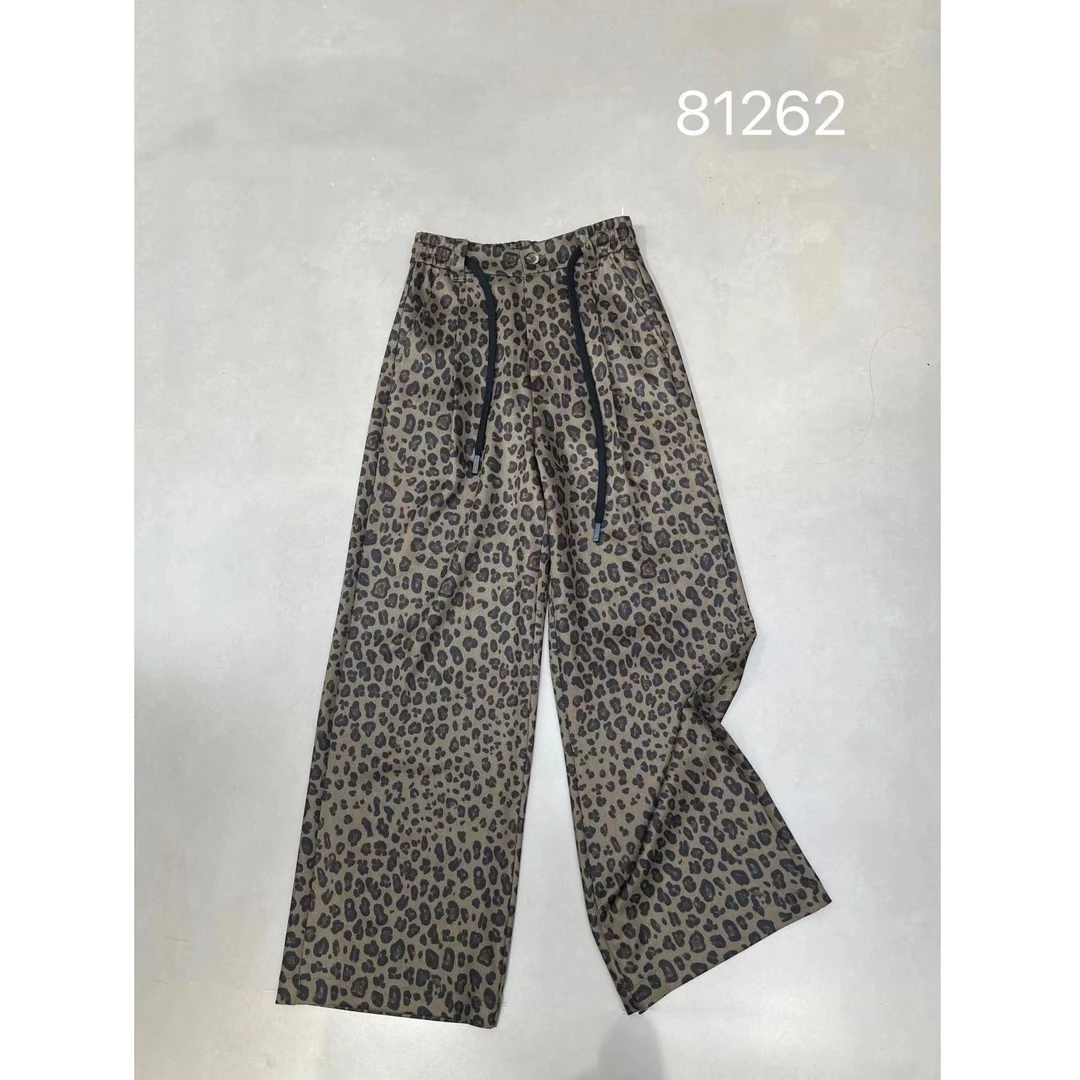 KIKI严选：81262-范希家欧洲站南油秋季新款时尚高腰豹纹裤
