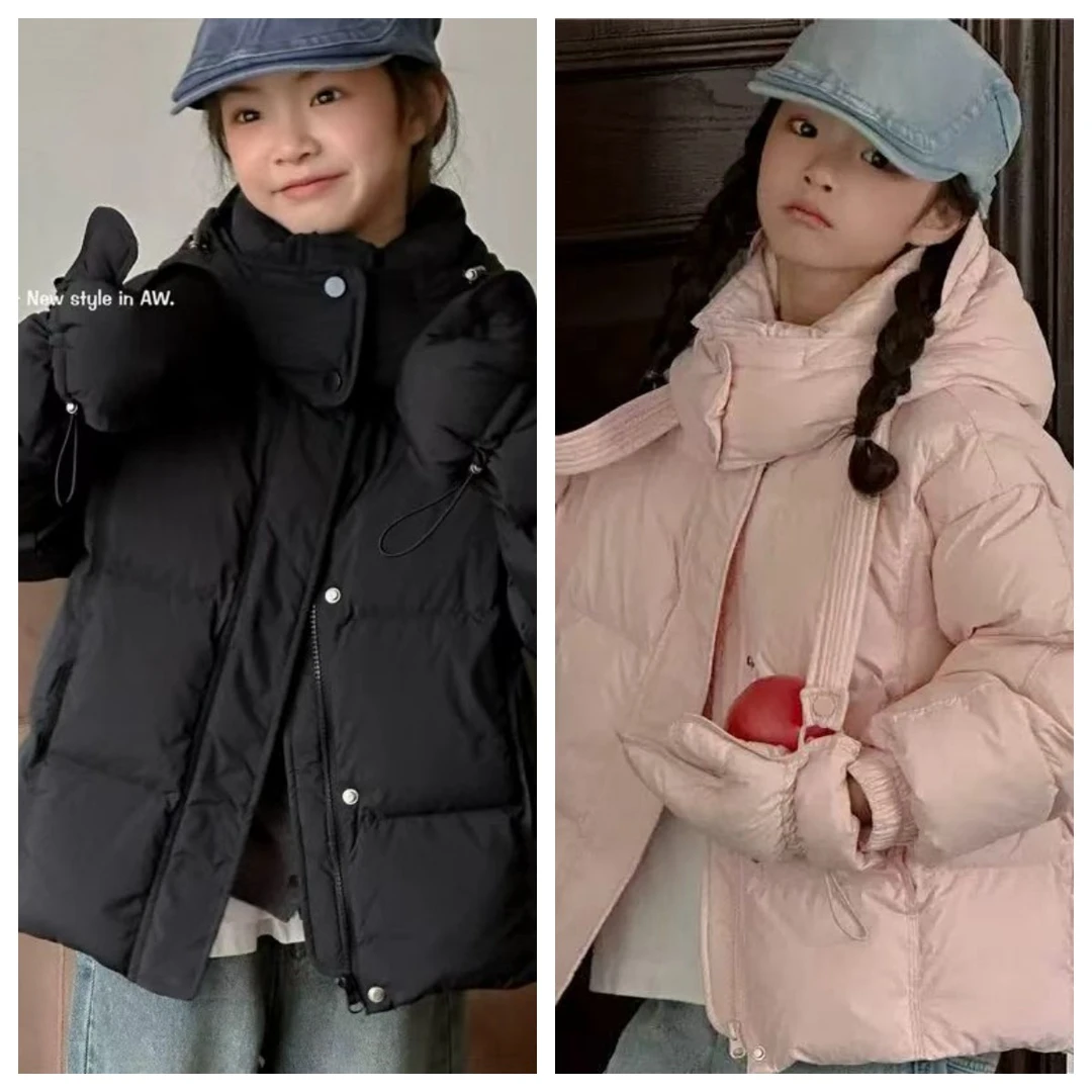 儿童羽绒服2024年新款中大童时尚潮流羽绒服加厚保暖连帽外套童装