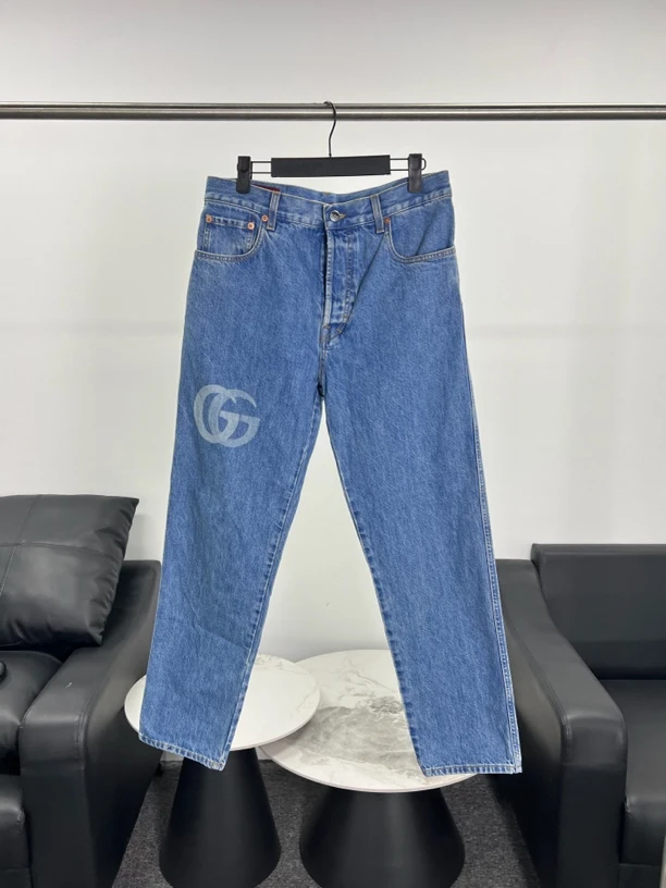 99新 GUCCI/古驰 san0569/GUCCI/古驰/大LOGO牛仔裤/尺码32