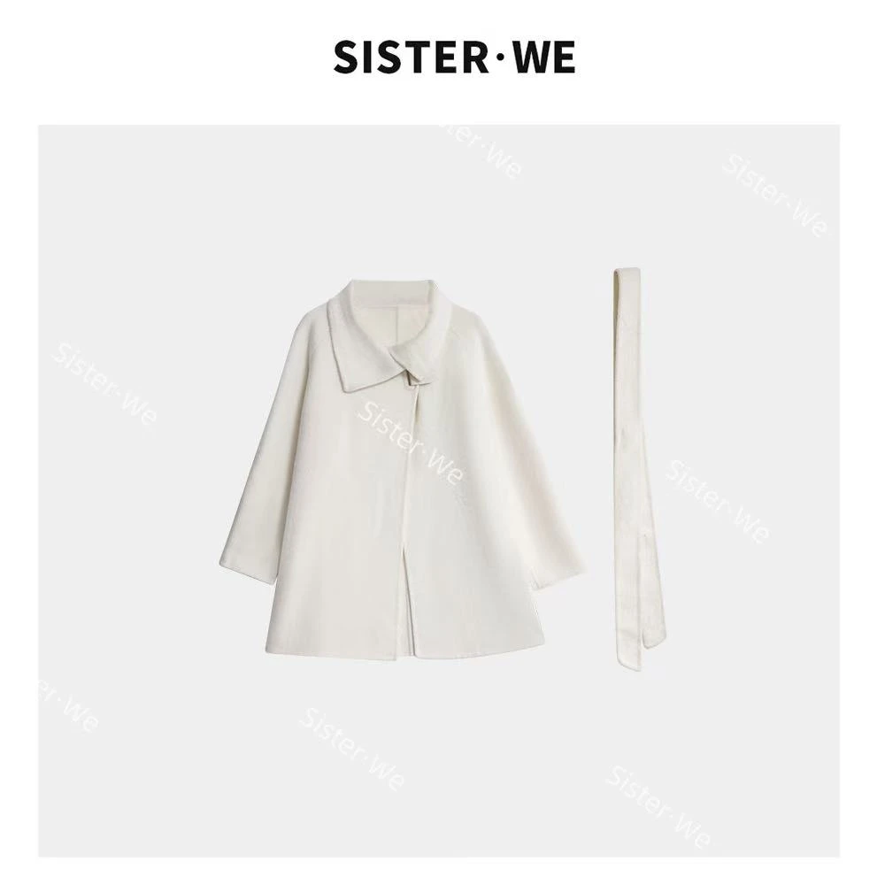 【no退no换】薇姐【溪风】Sister·We韩系毛呢中长款外套（带腰带）6840