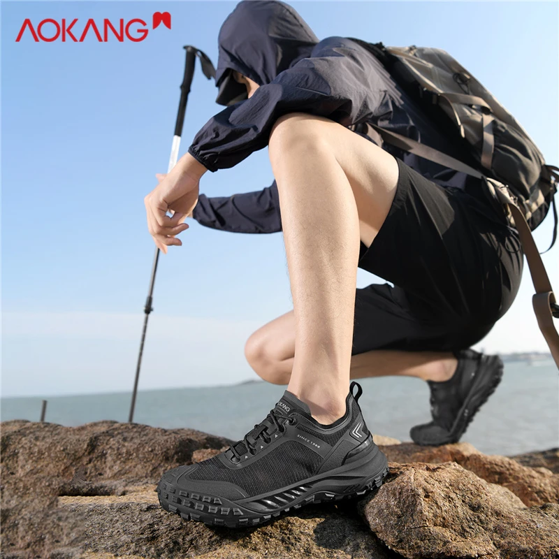 Aokang/奥康男鞋跑步网面鞋男轻便防滑徒步休闲运动鞋