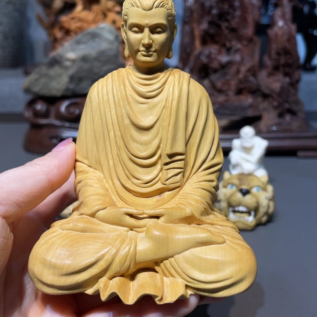 黄杨木释迦牟尼摆件工艺品