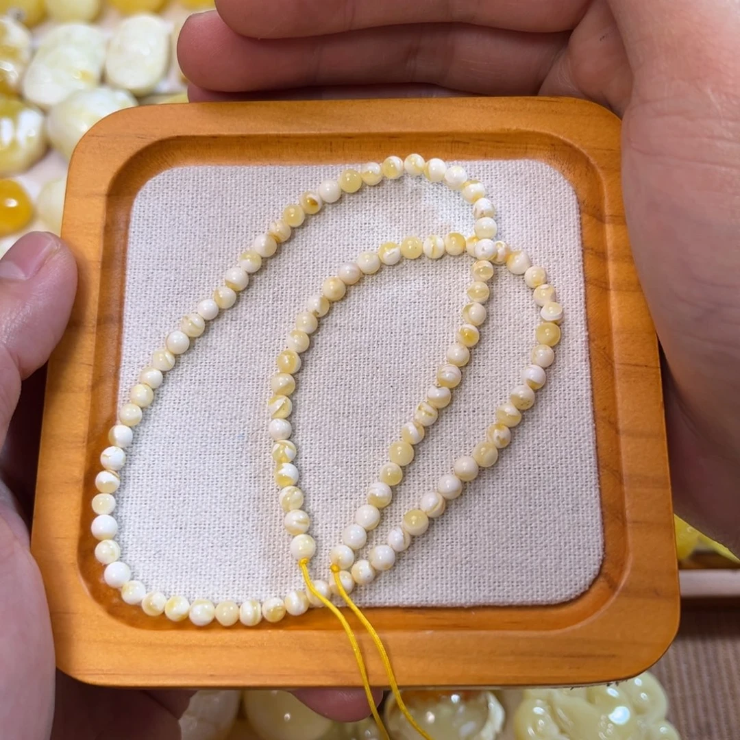 琥珀耳饰未镶嵌马****们蜜蜡手串