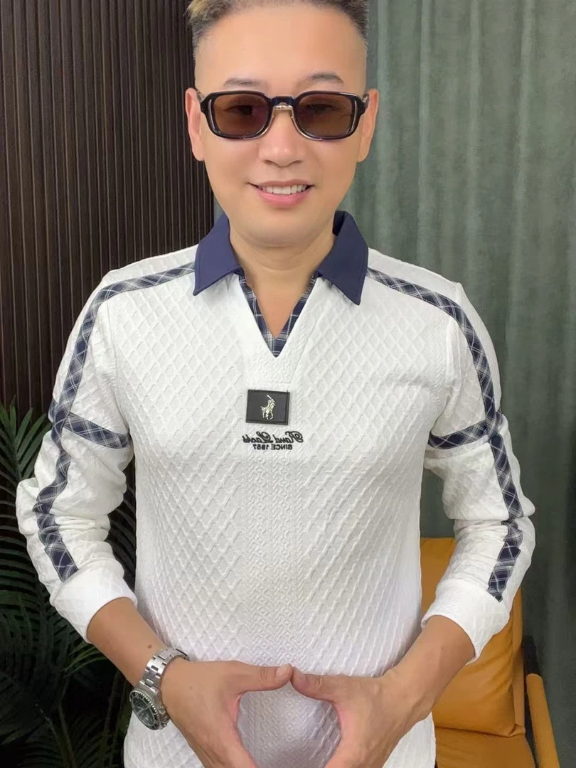 衬衫休闲韩版碎花男装夏季修身男士长袖男男款时尚防晒翻领