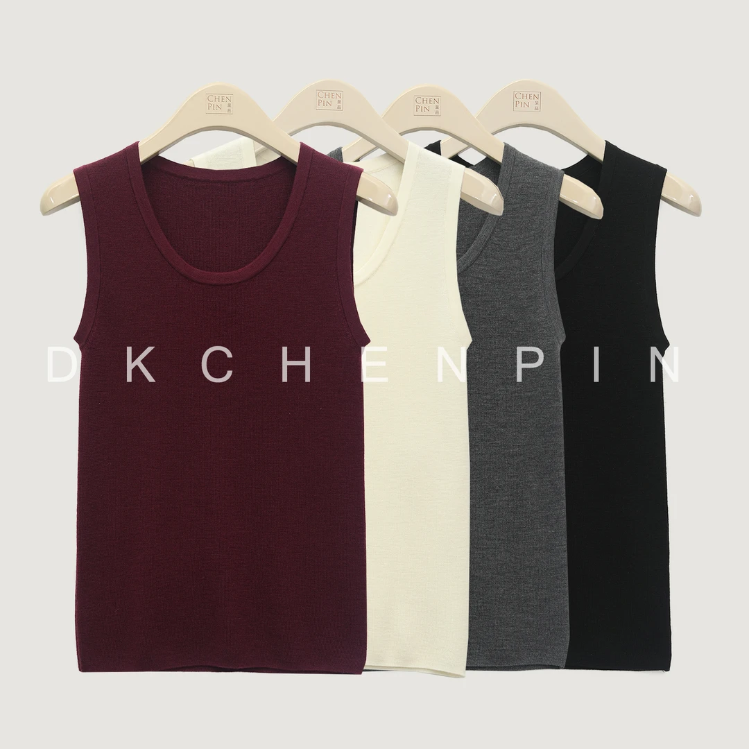 呈品18针60支德国扬子100%美丽诺极细防缩高弹背心 GD-AZMCCD1201