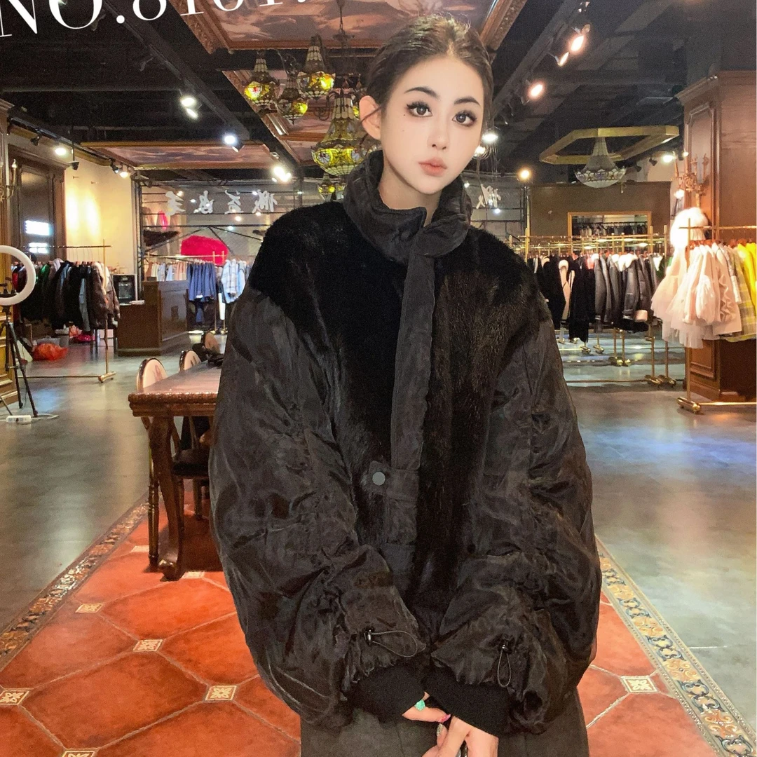 【CY】81017-OE 2025新款时尚轻奢鹅绒水貂皮草外套