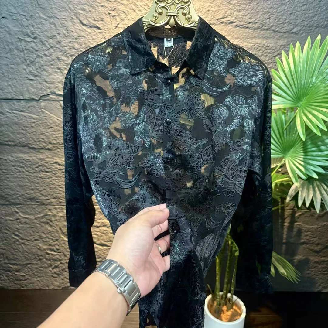 【轻奢】夏季新款时尚高品质男士超薄透气防晒衬衫休闲时尚百搭