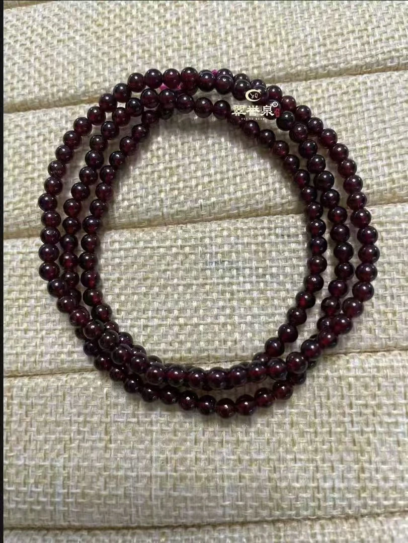 天然石榴石多圈手串珠4mm