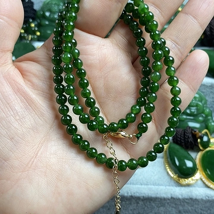 和田玉（碧玉）未镶嵌颈饰5mm