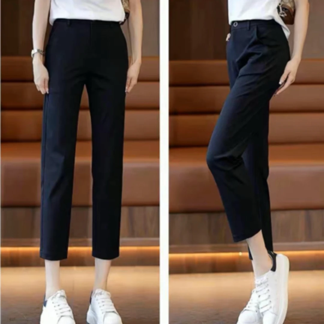 902款2025春夏新款显瘦高腰薄款时尚八分休闲裤