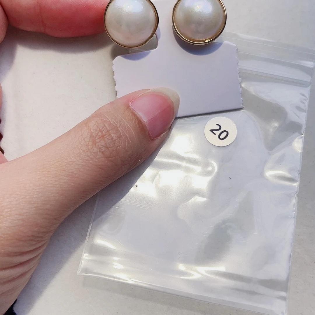耳饰银S925镶嵌拼合珍珠（马贝珠）诺**贝