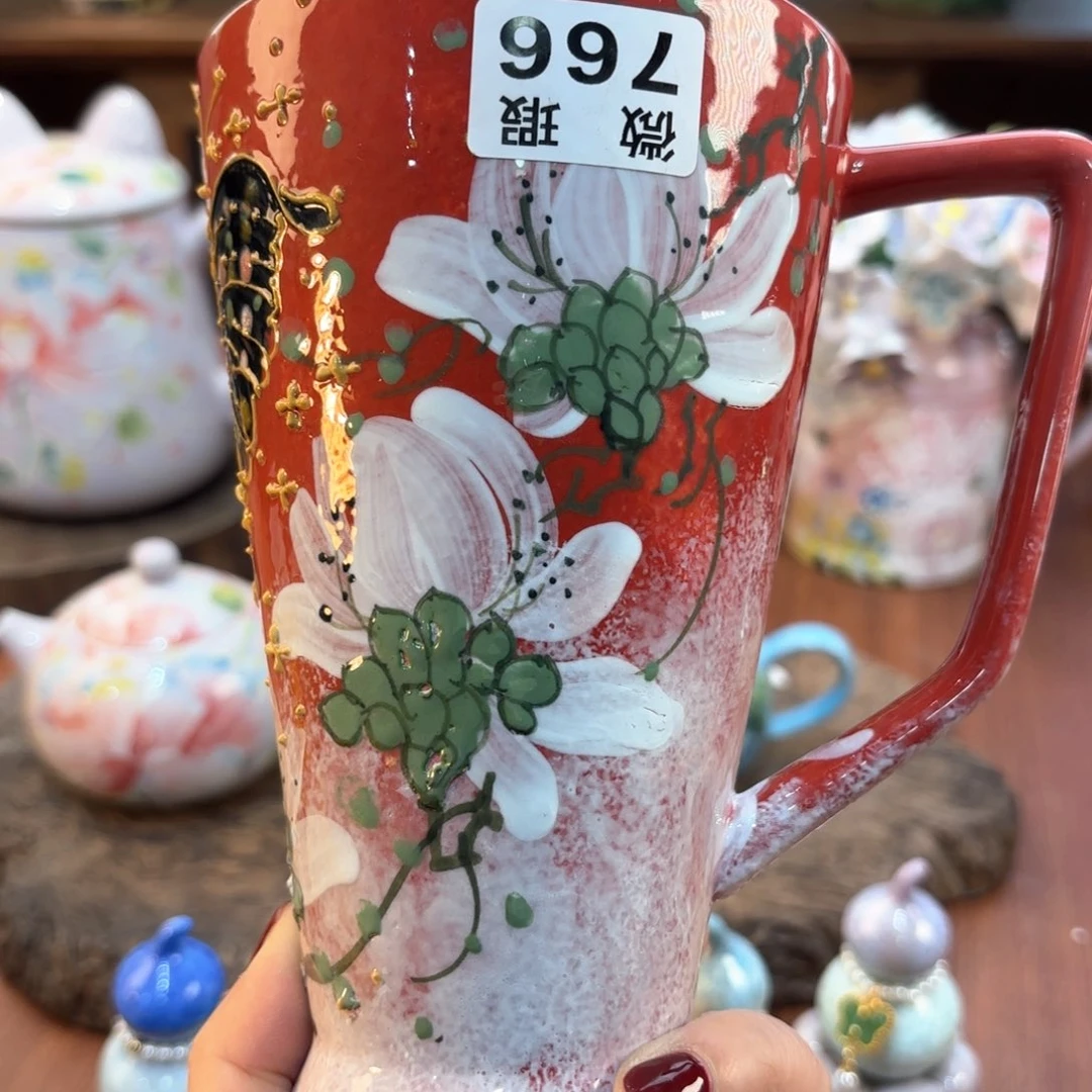 瓷片景德镇手绘高温釉下彩陶瓷茶具