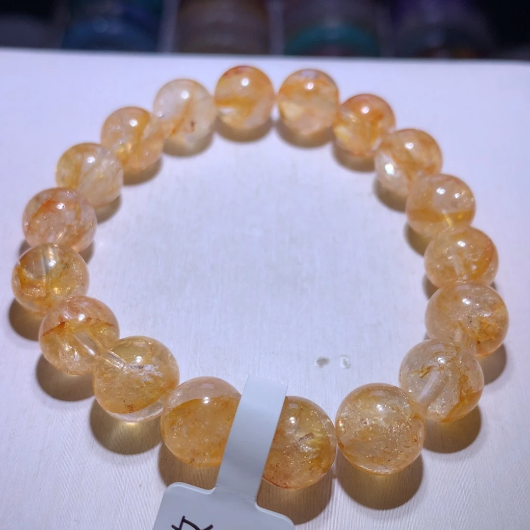 水晶手串银S925镶嵌桂花胶花11.3m