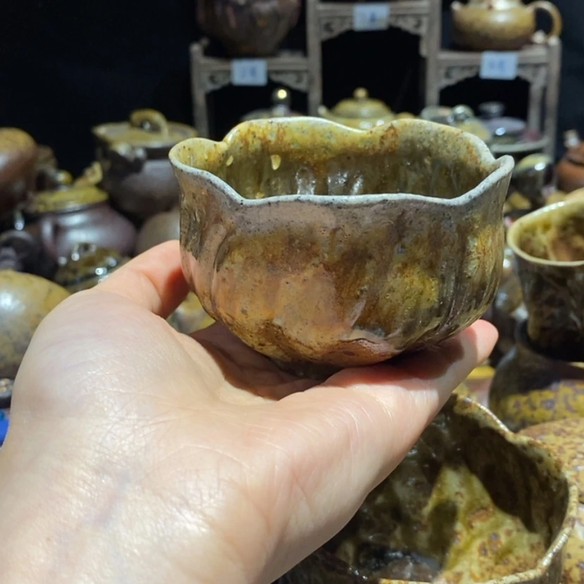 【闪购商品】茶壶紫砂H****n大口花朵金丝杯