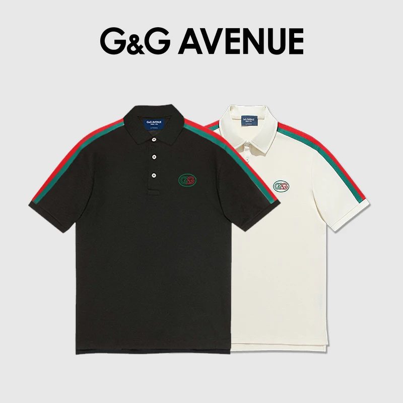 法国G&G AVENUE轻奢潮牌休闲织带短袖POLO衫男女同款-GL2301102