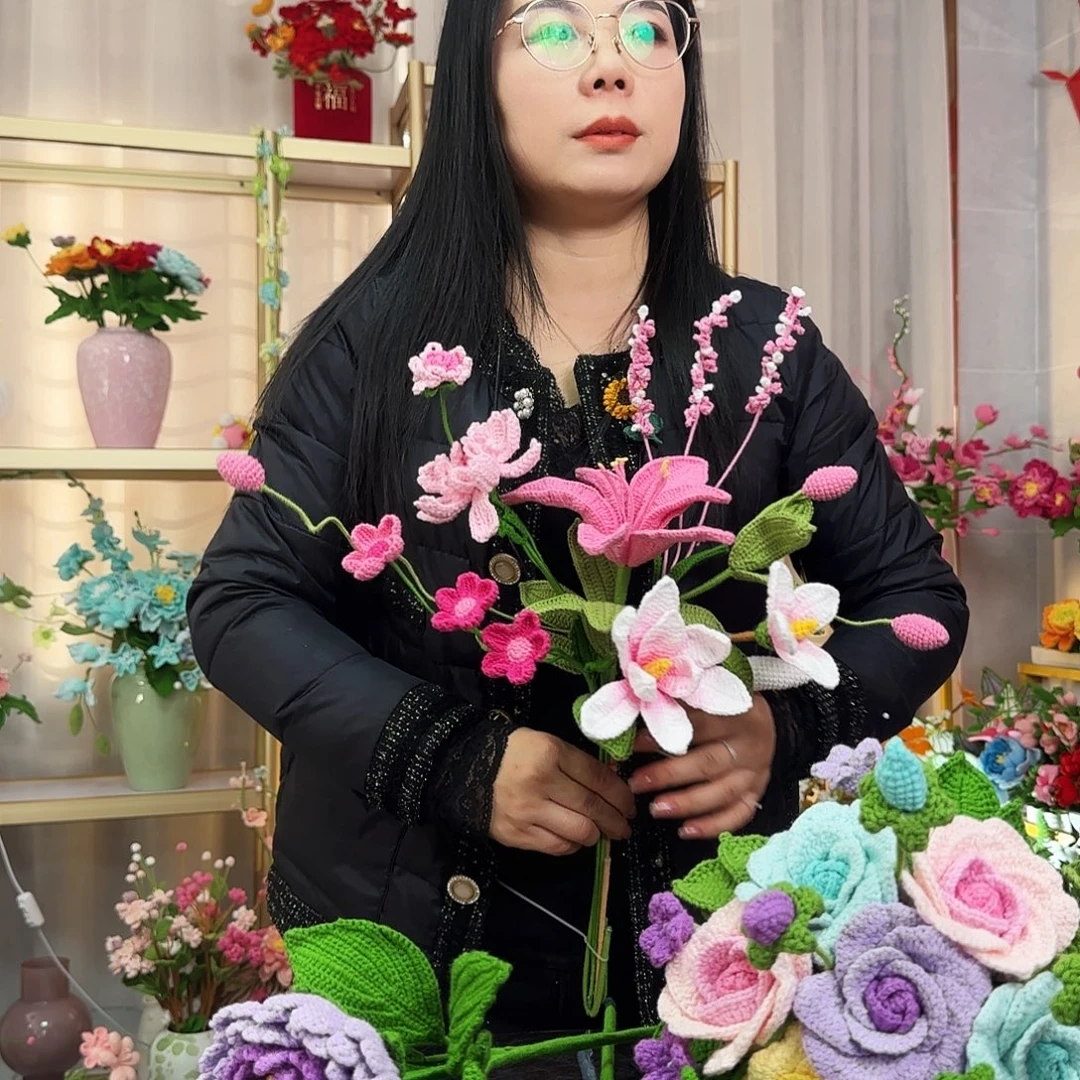 纯手工钩织钩织花束