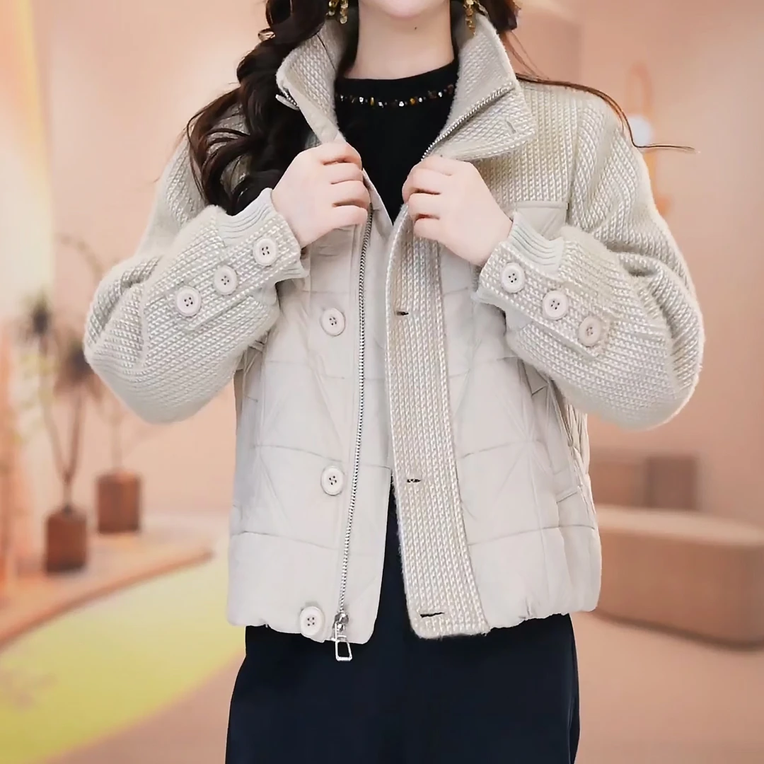 时尚女装棉服外套2025秋冬新款百搭小个子气质修身洋气加棉上衣女