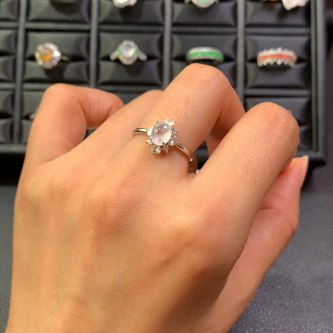 翡翠银S925镶嵌戒指