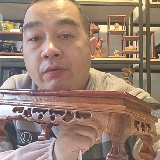 枫***叶花梨木长方形底座几架24*14