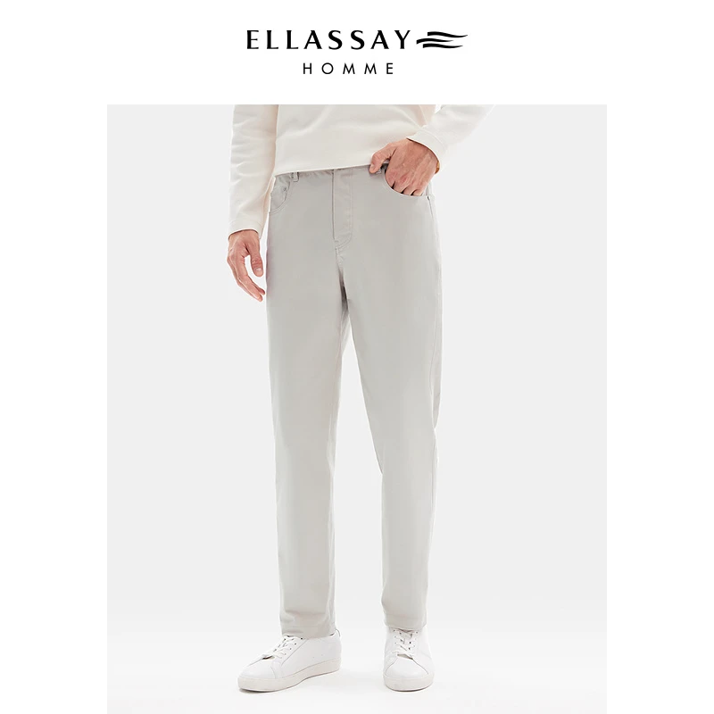 ELLASSAY歌力思男装早秋新款文艺青年直筒休闲牛仔裤EME361N01600