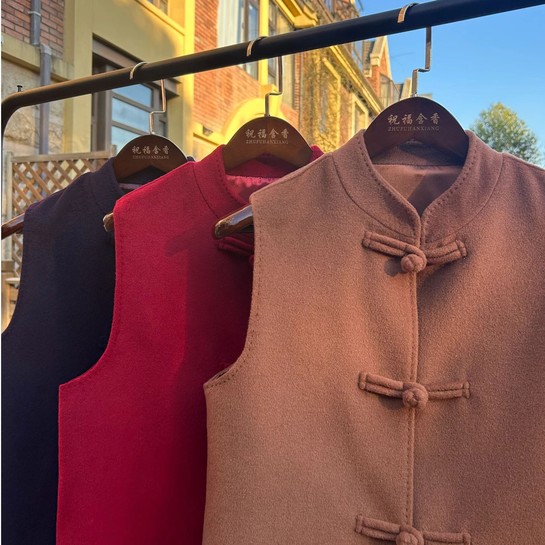 【众小专属】中国风外穿盘扣短款马甲时尚气质显瘦外套春秋百搭复古