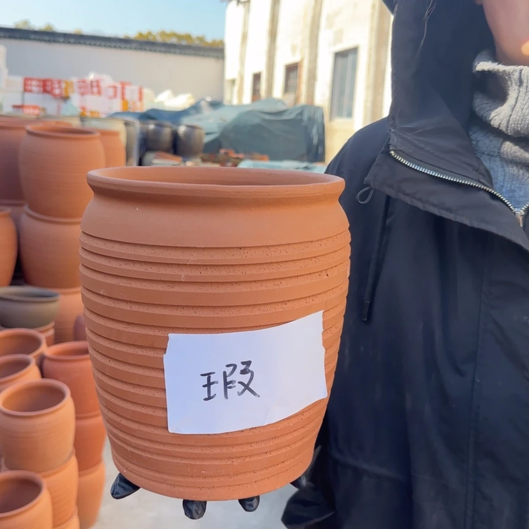 紫砂花盆口20高25宜兴土陶瑕疵不指定