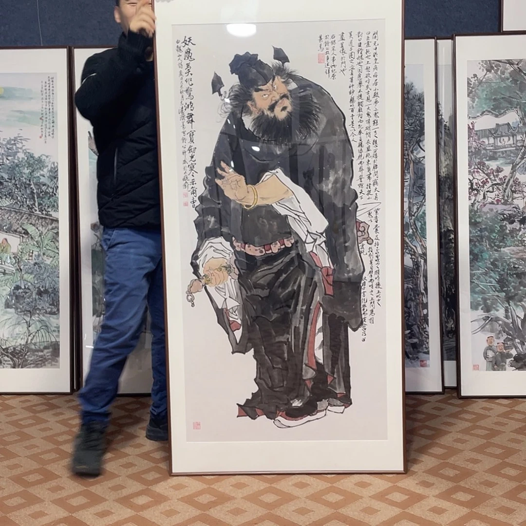 8***4国画手绘画作品带框80/160