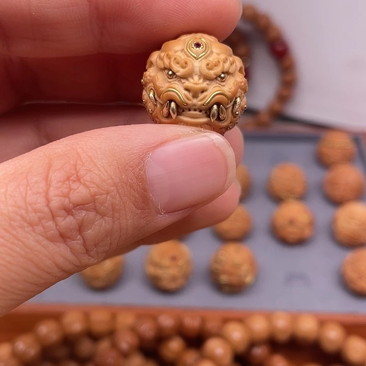 明***天吊坠核桃唐狮单颗