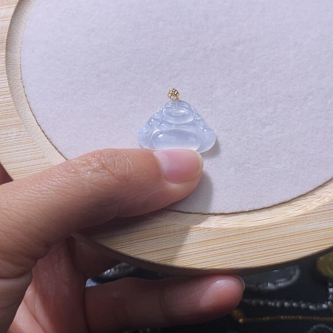 翡翠18K金镶嵌手串翡翠吊坠