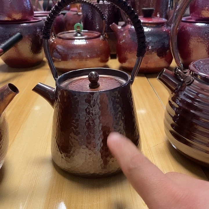 纯手工制作紫铜铜壶