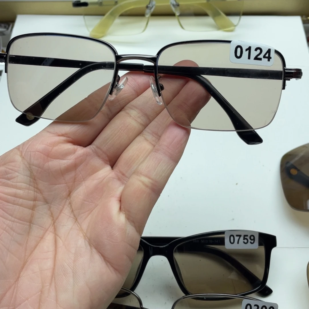 茶水晶半框眼镜 0124