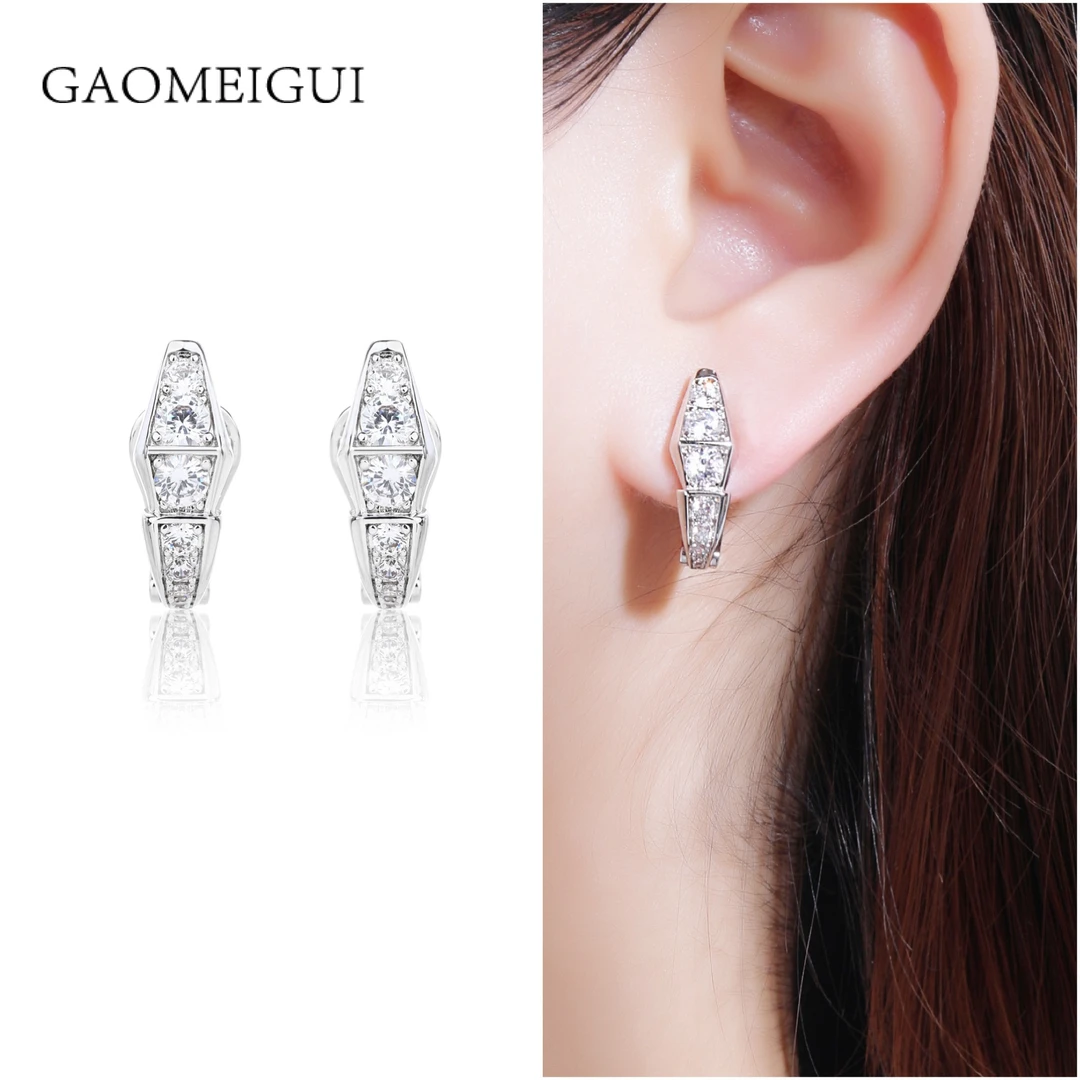 合金合成锆石耳饰 GAOMEIGUI品牌G1004高定高奢蛇耳钉