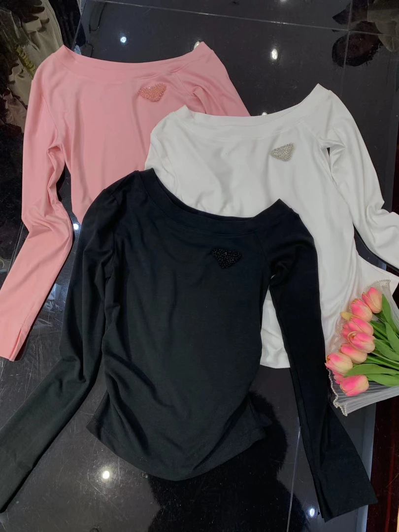 淑雅阁服 斜领露肩长袖T恤女修身打底衫上衣2011