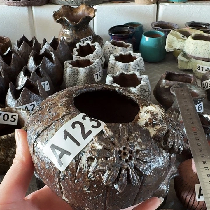 内口5高8粗陶手工