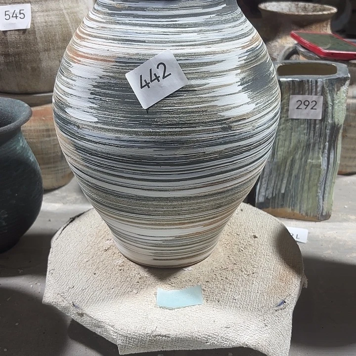 陶摆件高27，口10，瑕疵处理，无孔，442