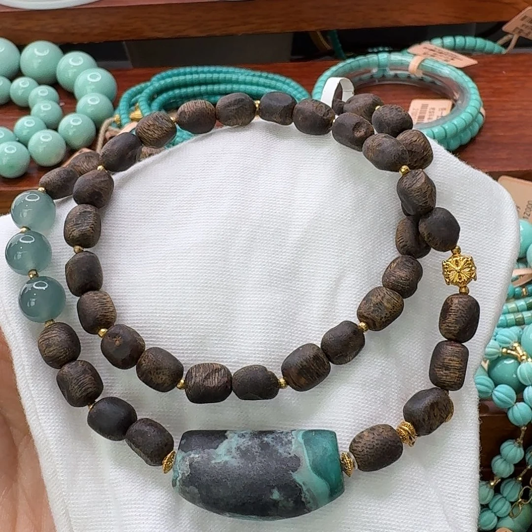 绿松石18K金镶嵌珠宝半成品