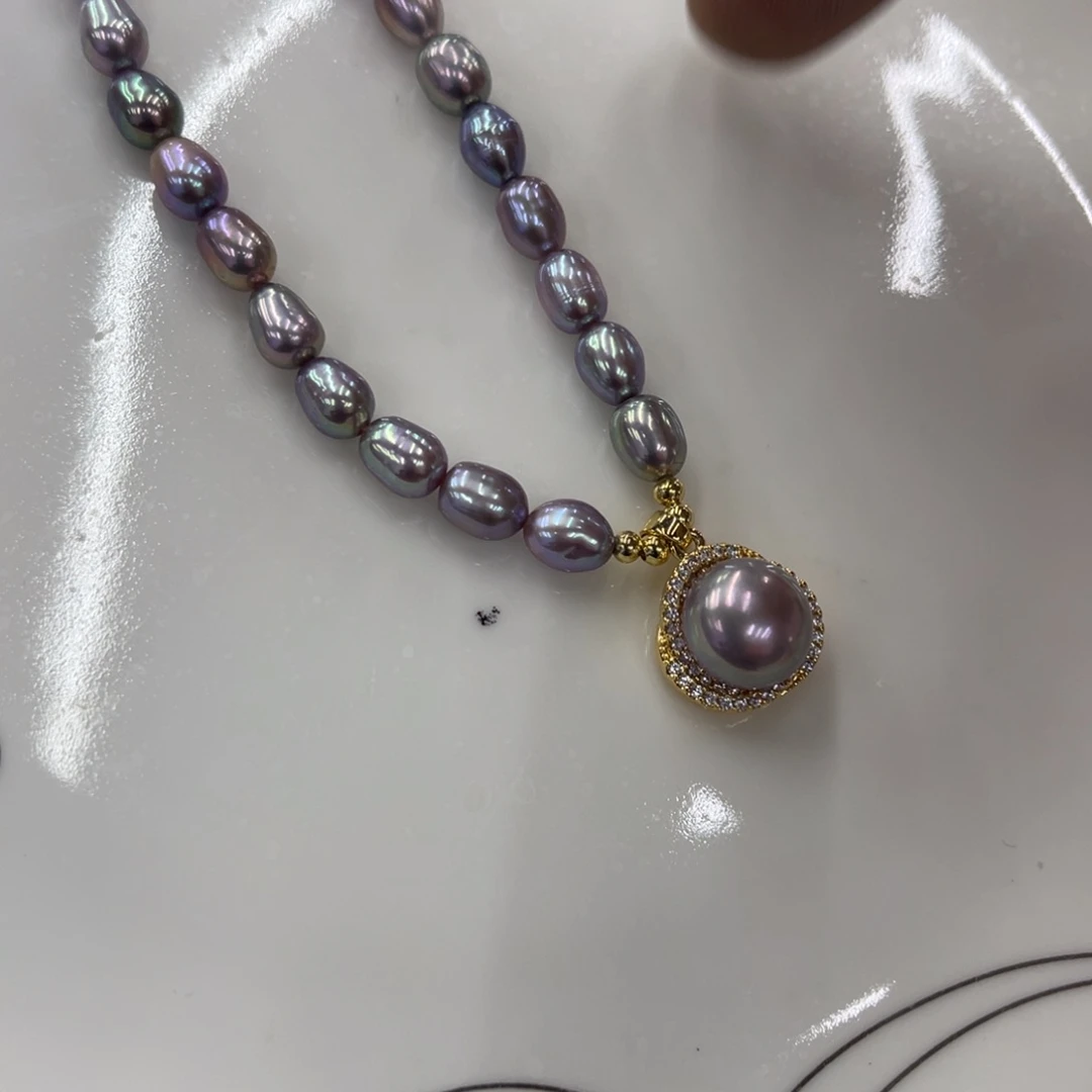 淡水珍珠颈饰合金80888