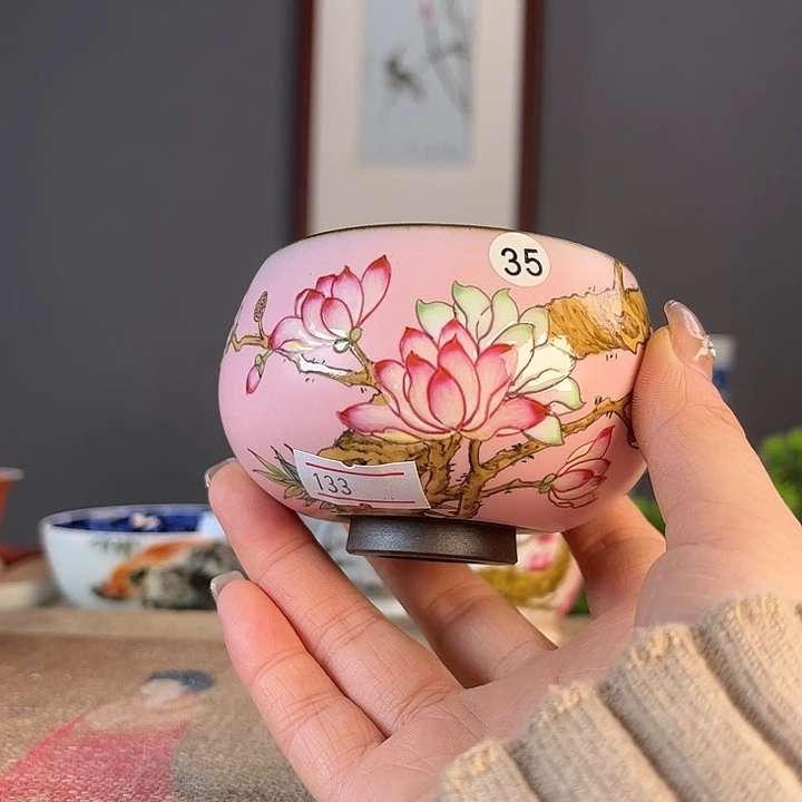 摆件景德镇陶瓷茶杯多人