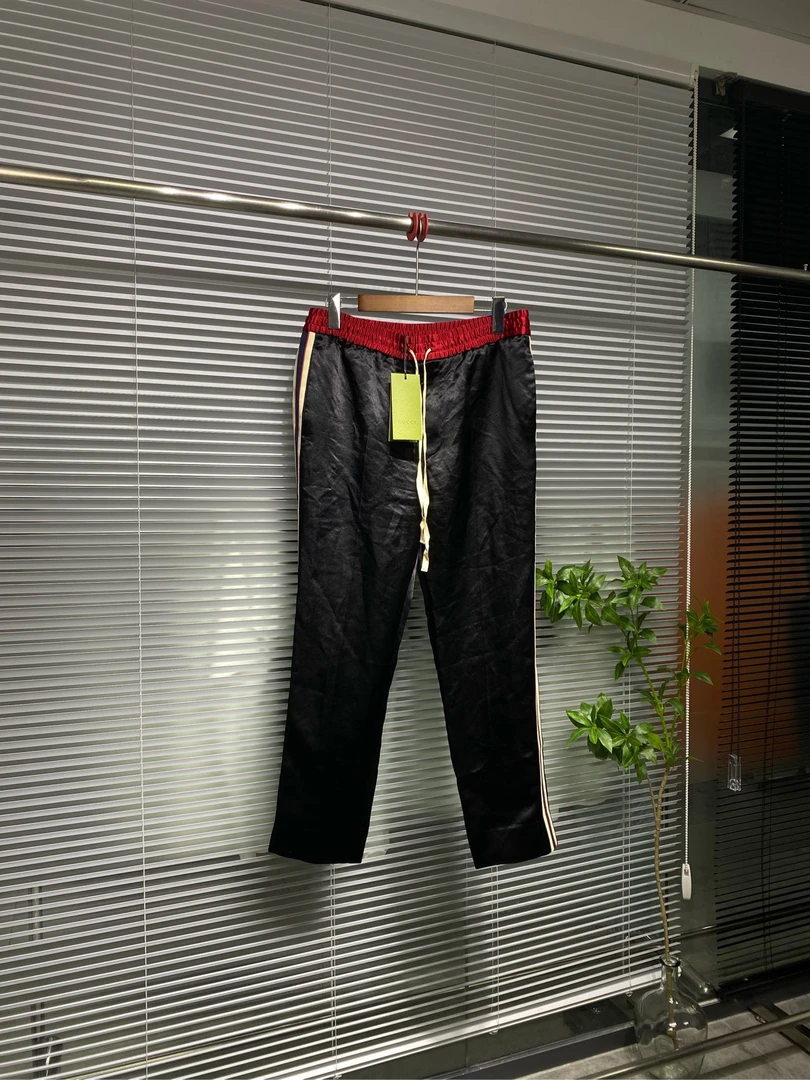 99新 GUCCI/古驰 休闲长裤 丝绸侧边logo / 46码/ko1301