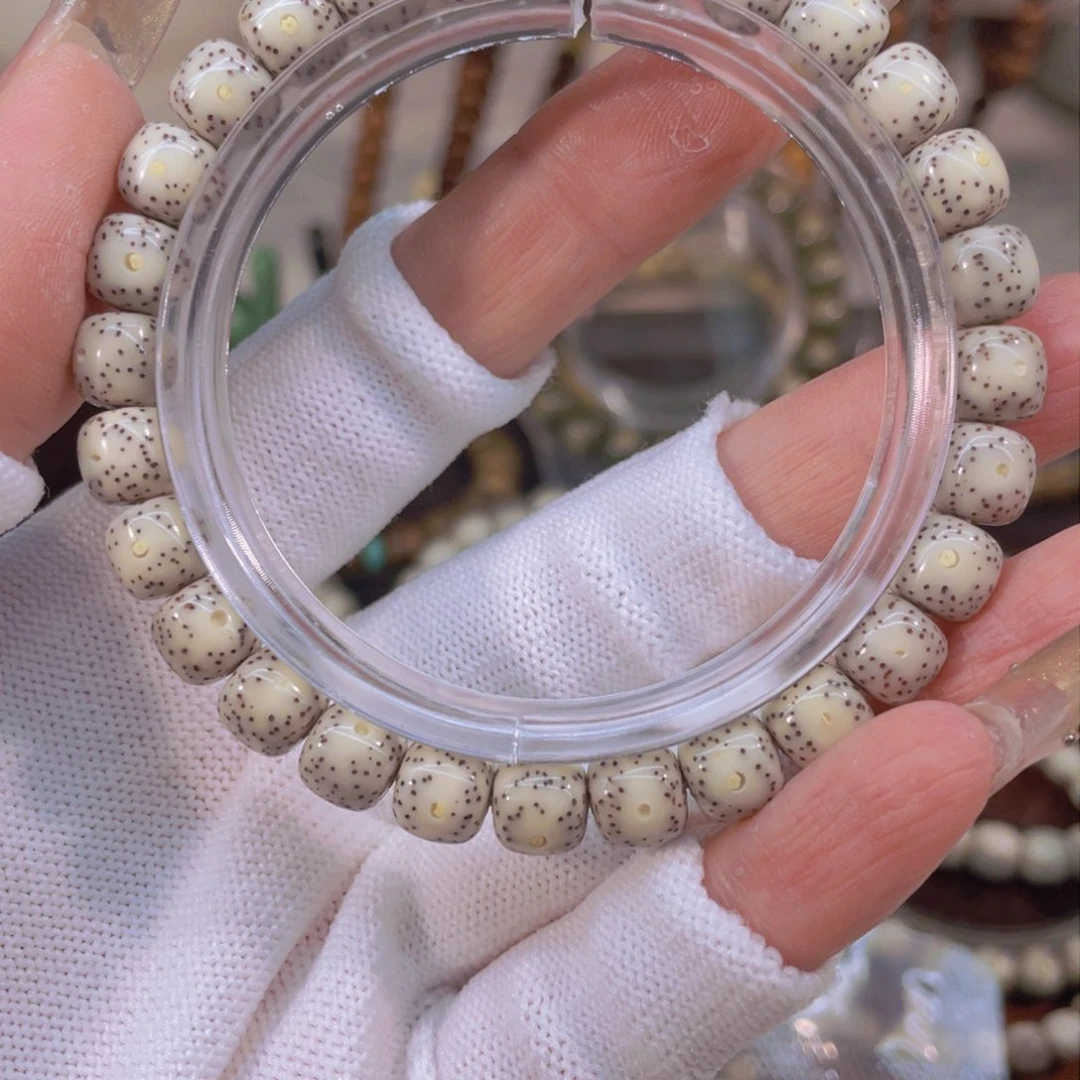 星月菩提手串福利，8×7，骨瓷白，t01