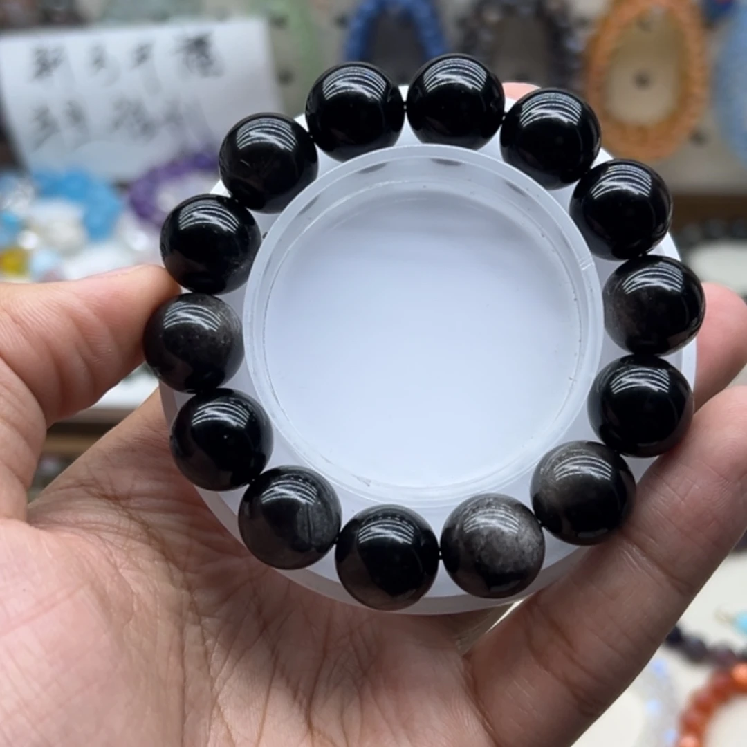 手链水晶未镶嵌14.5咪双眼银曜石