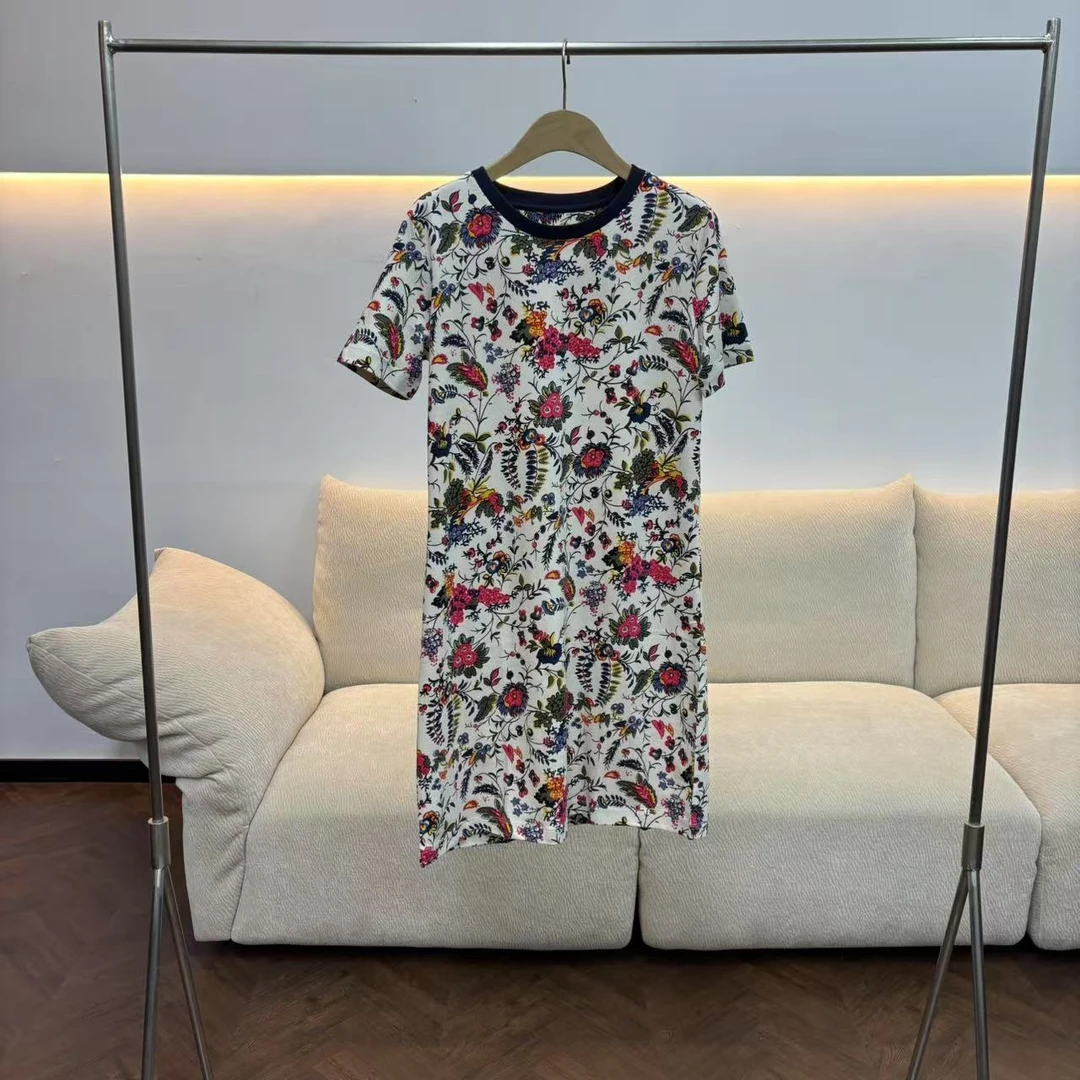 【特价】CLYQ4068 美国客人订单 撞色碎花连衣裙