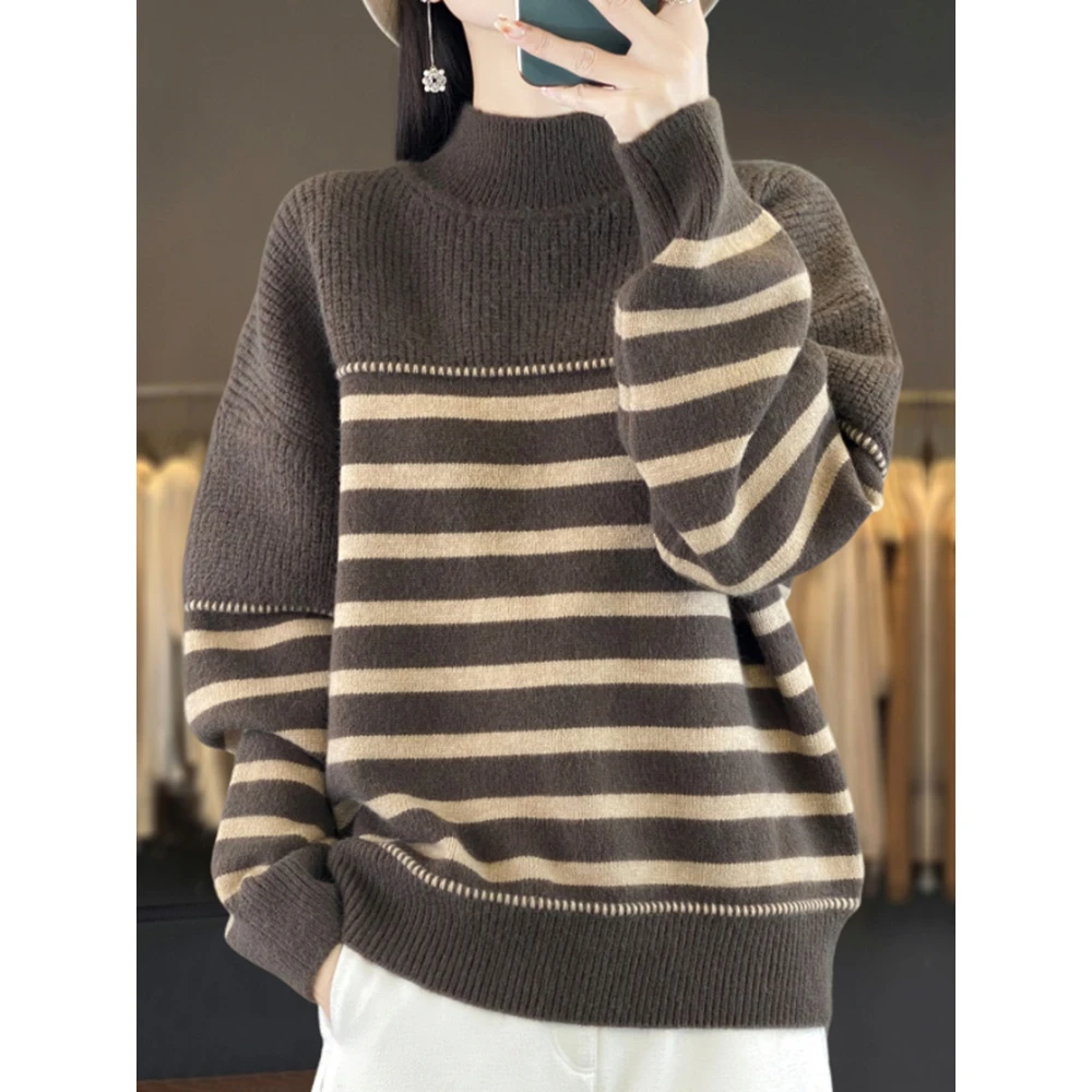 秋冬高领毛衣女2025新款洋气爆款内搭针织打底羊毛衫宽松加厚保暖