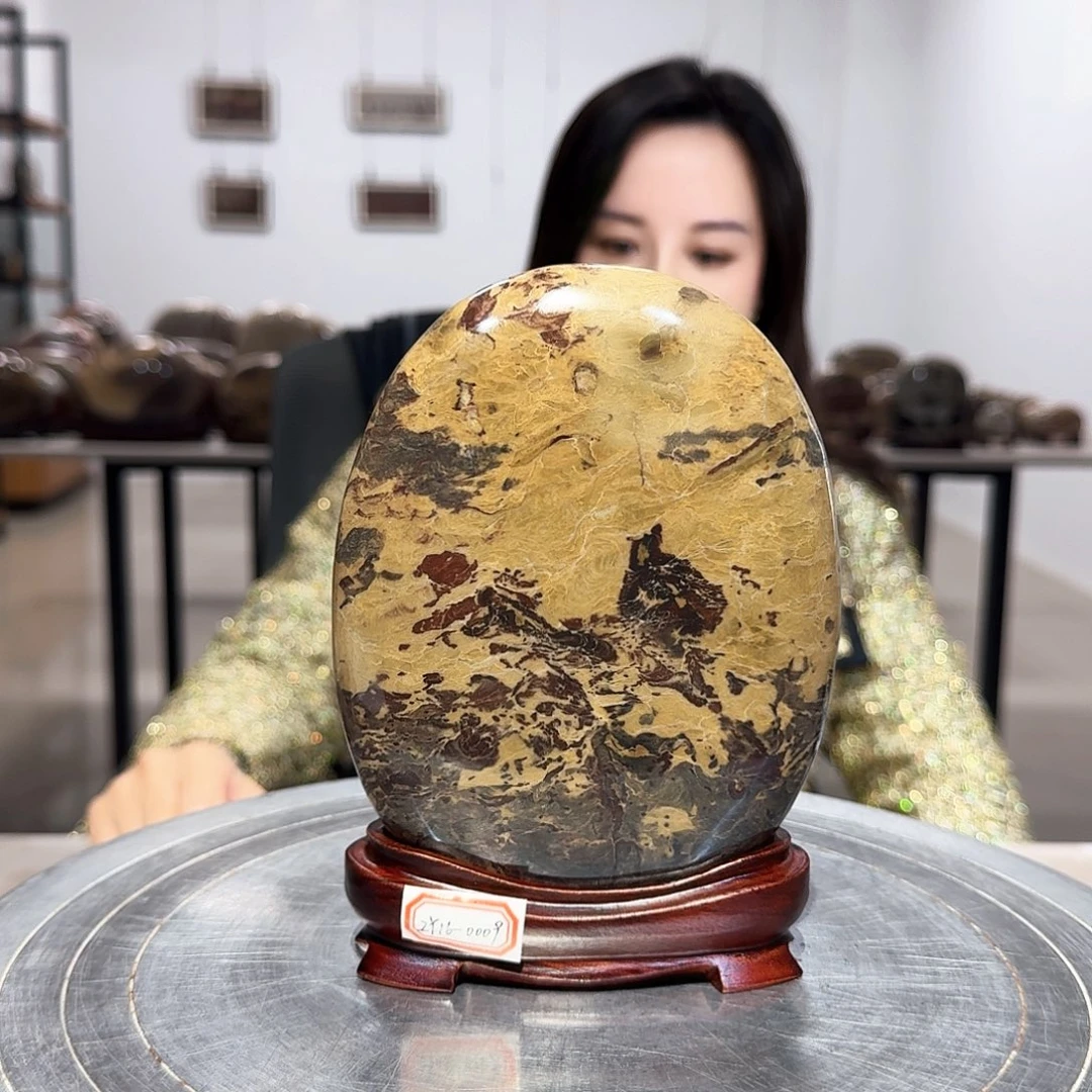 长江画面石中号摆件